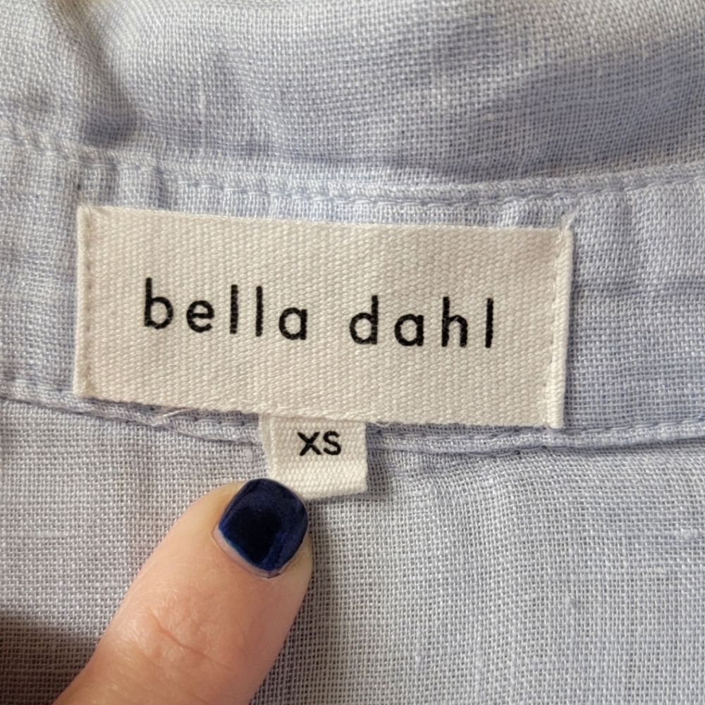 Bella Dahl Linen Pocket Button Down In Perennial Blue XS - Picture 8 of 10